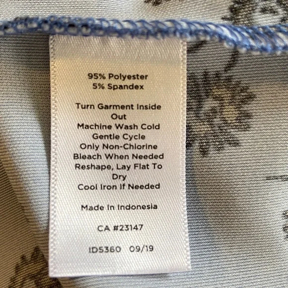 Talbots Plus Size Blue Floral Faux Fit and Flare Wrap Dress 3617 - Picture 8 of 9